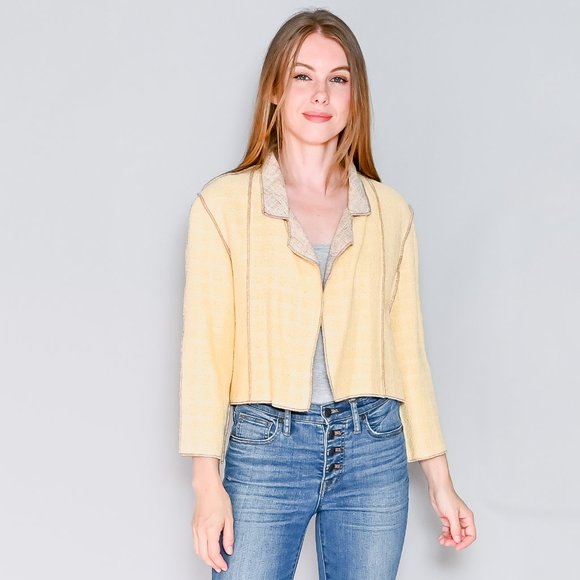 CHANEL Jackets & Blazers - CHANEL Tweed Lightweight Yellow Jacket 09P size 34